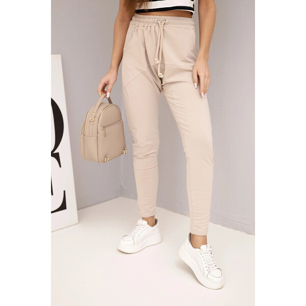 K-Fashion Dámske tepláky s elastickým pásom a šnúrkou na stiahnutie 67263050