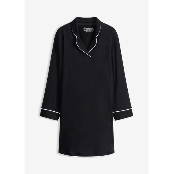 bonprix Nočná košeľa z mäkkej bavlny, farba čierna 67085354