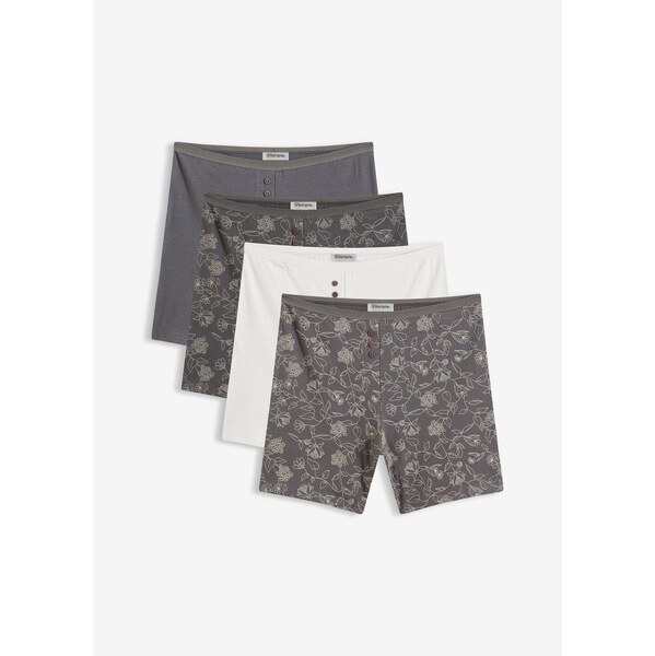 bonprix Dlhé dámske boxerky (4 ks), farba šedá 67085458