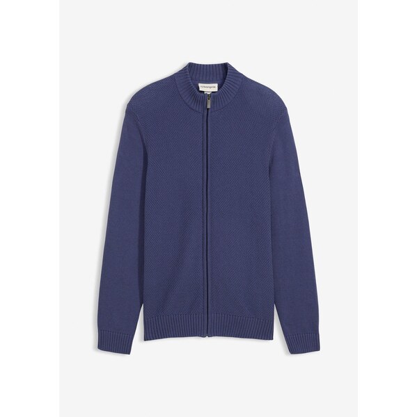 bonprix Pletený sveter z čistej bavlny, farba modrá 67085440