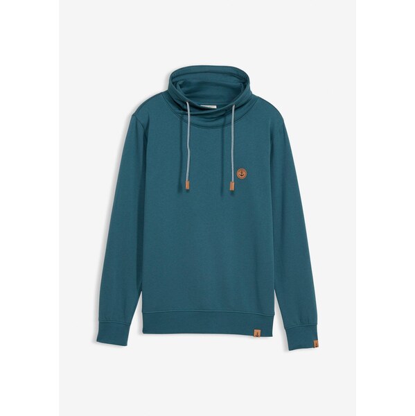 bonprix Mikina so šálom z čistej bio bavlny, farba modrá 67085438