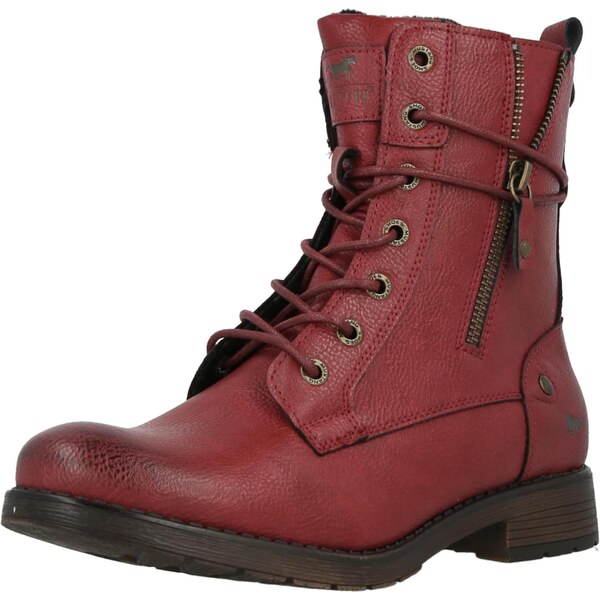 MUSTANG Šnurovacie členkové čižmy červená 67094705