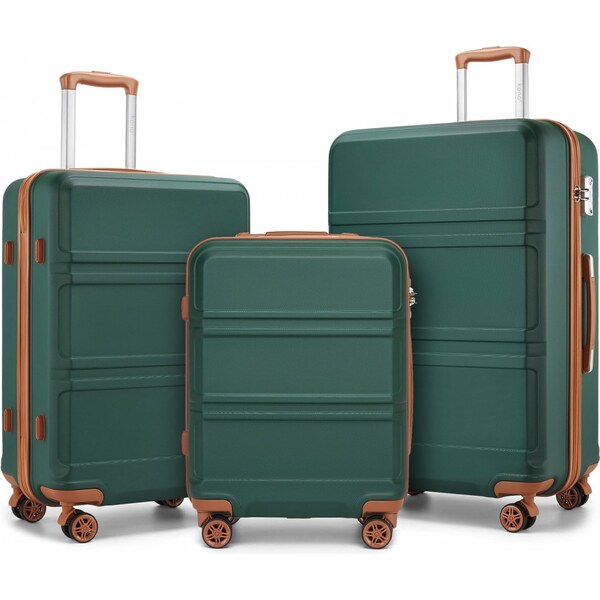 KONO Set cestovných kufrov Ariel, zelenohnedý 67195033
