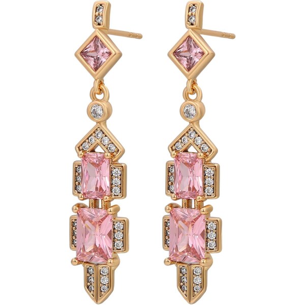 faina Náušnice ružové zlato / ružová / priehľadná 67103002