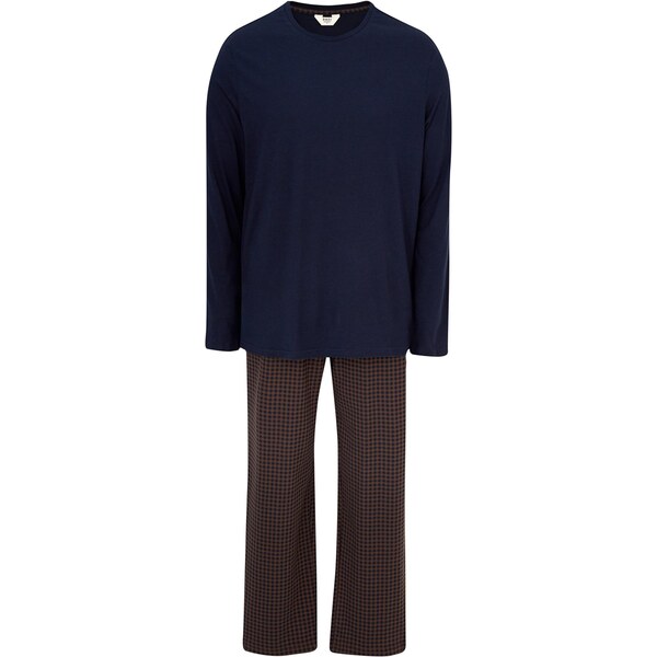 Dagi Dlhé pyžamo námornícka modrá / tmavohnedá 67103039