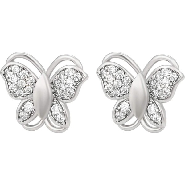 faina Náušnice strieborná / priehľadná 67103071