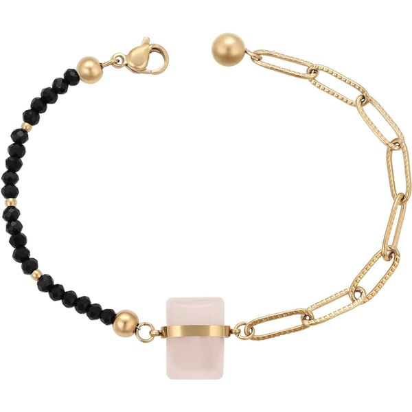 faina Náramok zlatá / pastelovo ružová / čierna 67103092