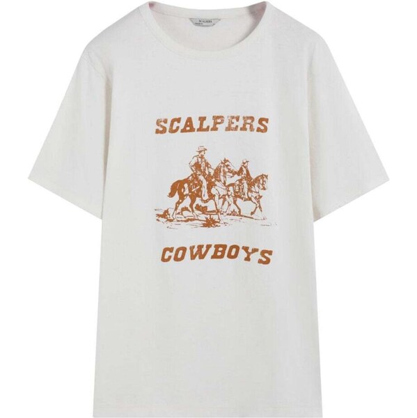 Scalpers Tričko Wboys koňaková / šedobiela 67103350