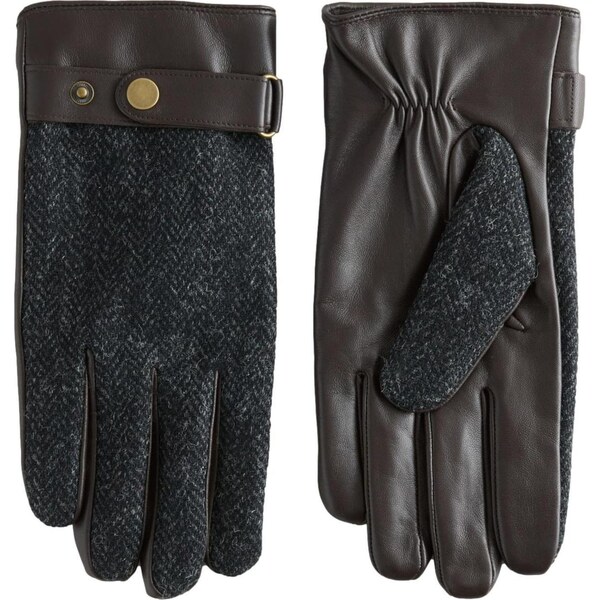 Next Prstové rukavice tmavohnedá / tmavosivá 67103951