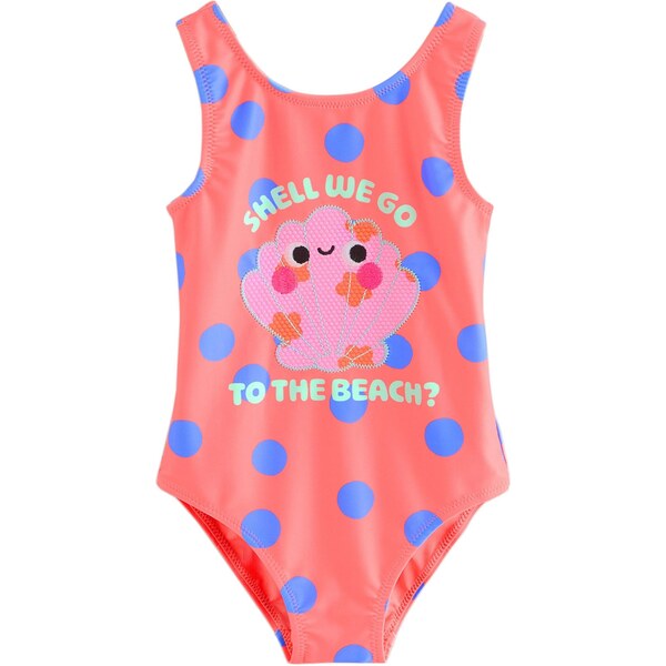 Next Jednodielne plavky modrá / lososová / tmavooranžová / fuksia 67104612