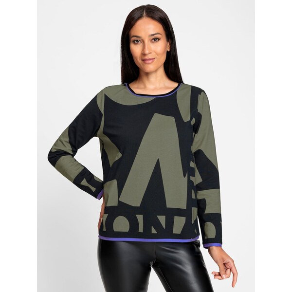 heine Mikina olivová / fialová / čierna 67105262