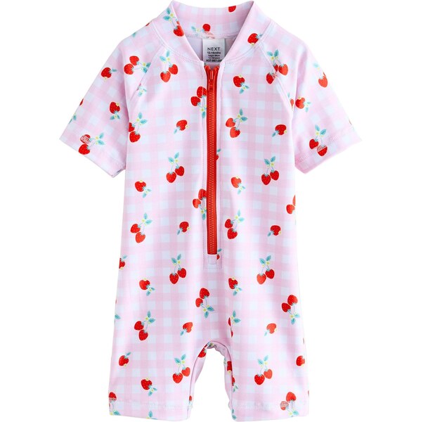 Next Jednodielne plavky svetlomodrá / svetloružová / čerešňová 67105282