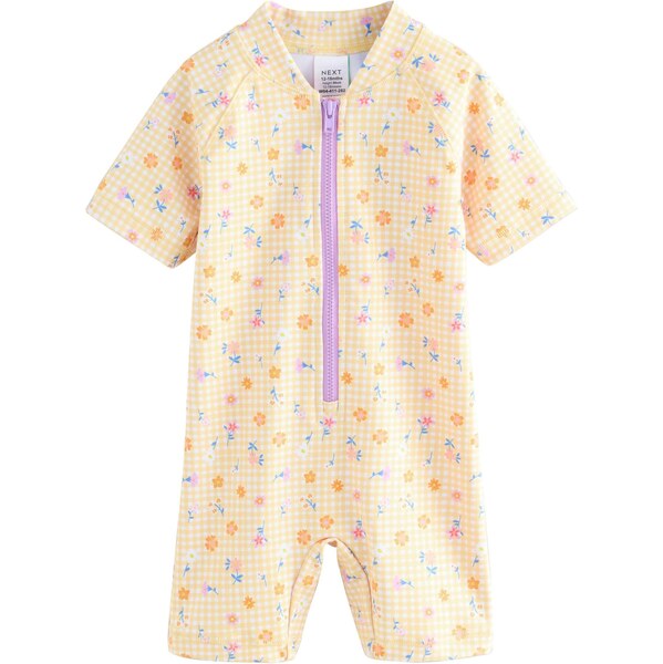 Next Jednodielne plavky svetložltá / fialová 67105283