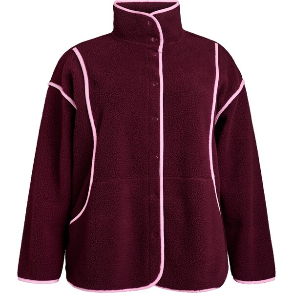 Active by Zizzi Flisová bunda ANILLA vínovo červená / biela 67105415