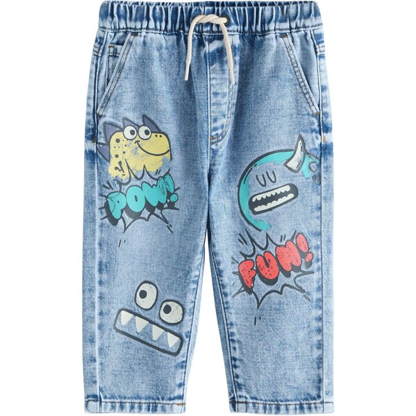 Next Džínsy Monster Graffiti azúrová / modrá denim / žltá / červená 67105408