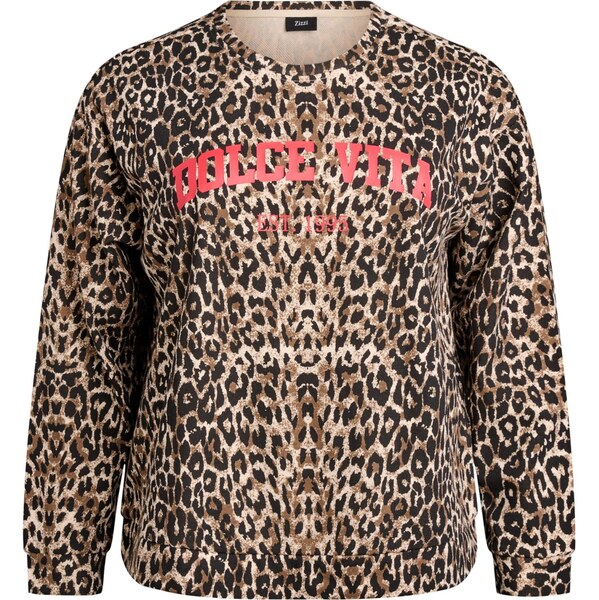 Zizzi Mikina JACKIE hnedá / červená / čierna 67105668