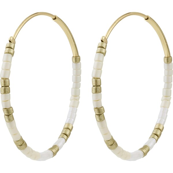 Pilgrim Náušnice Alison zlatá / biela 67105679