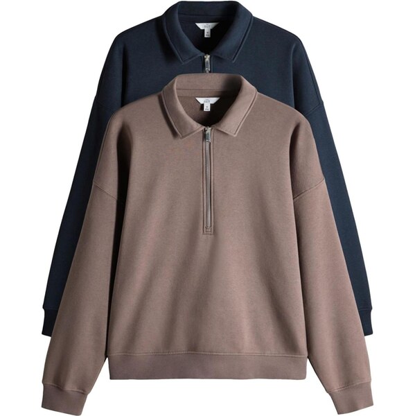 The Set Mikina námornícka modrá / hnedá 67105912