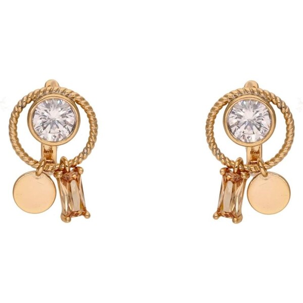 faina Náušnice zlatá / priehľadná 67106255