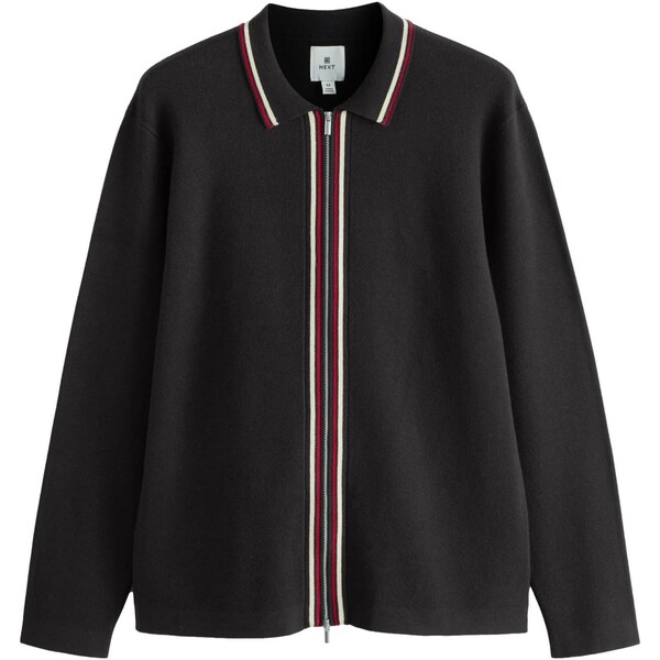 Next Kardigán burgundská / čierna / biela ako vlna 67106281