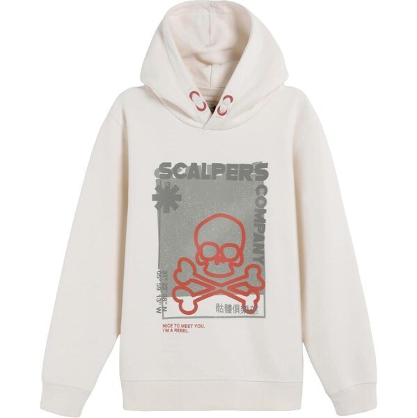 Scalpers Mikina sivá / červená / šedobiela 67106328