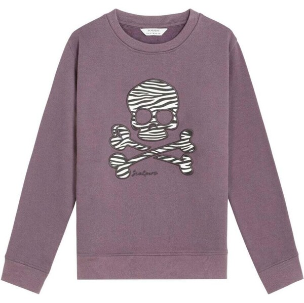 Scalpers Mikina Zebraskull fialová / čierna / biela 67106346