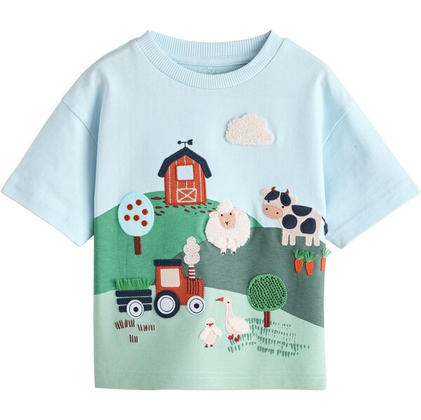 Next Tričko nebesky modrá / koňaková / mätová / prírodná biela 67107127