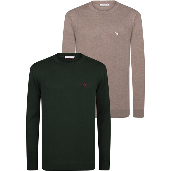 Felix Hardy Sveter svetlohnedá / tmavozelená 67106471