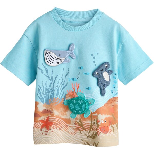 Next Tričko tmelová / zafírová / vodová / nebesky modrá 67107151