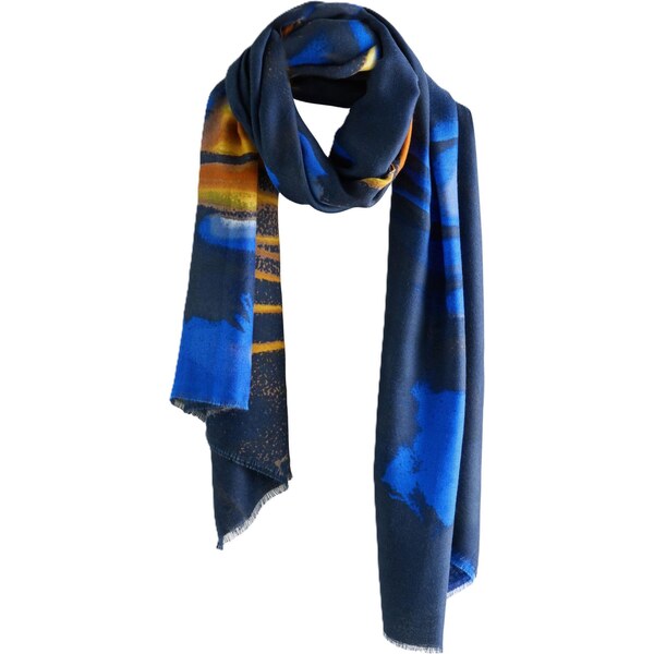 Next Šál modrá / námornícka modrá / svetlohnedá / oranžová 67106494