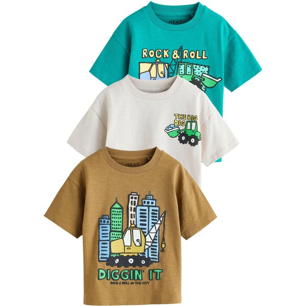 Next Tričko modrá / hnedá / biela 67107167