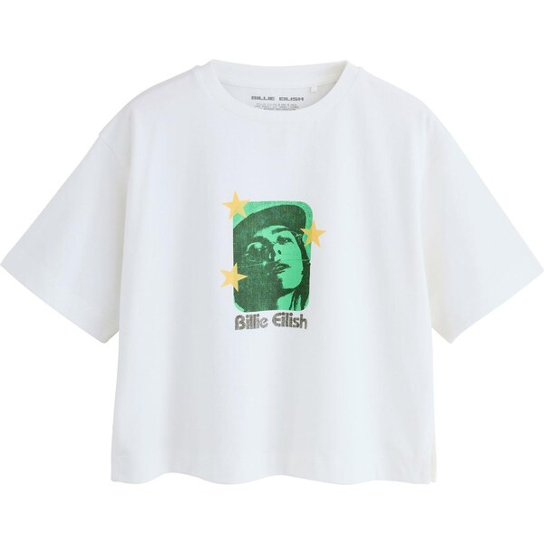 Next Tričko Billie Eilish zelená / biela 67107215