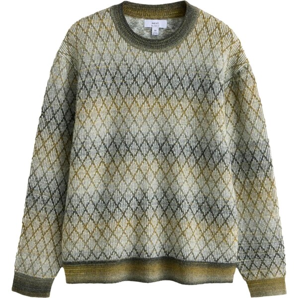 Next Sveter žltá / kaki / biela 67106745