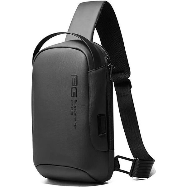 BANGE elegantný batoh cez rameno s USB HASAD Šedý 7L 65227892