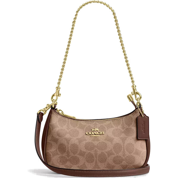 COACH Kabelka Teri Mini Crossbody Bag In Signature Canvas Gold Tan 67125920