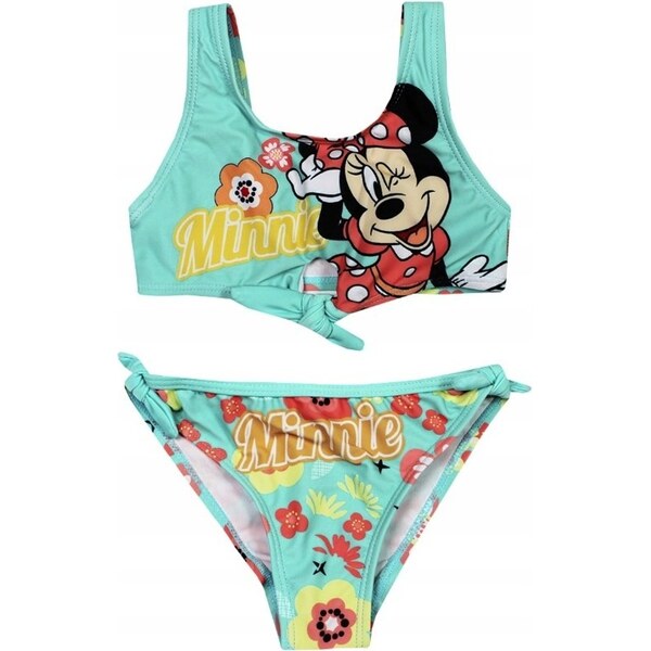 SunCity Dievčenské dvojdielne plavky Minnie Mouse s kvetinami 38095822