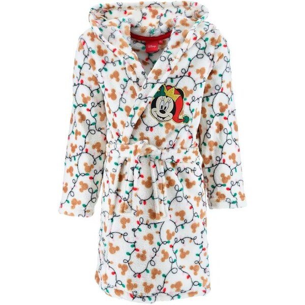 SunCity Dievčenský vianočný coral fleece župan s kapucňou Minnie Mouse 47951962