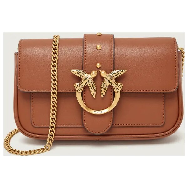 Pinko Kožená kabelka na rameno LOVE ONE POCKET 67122029