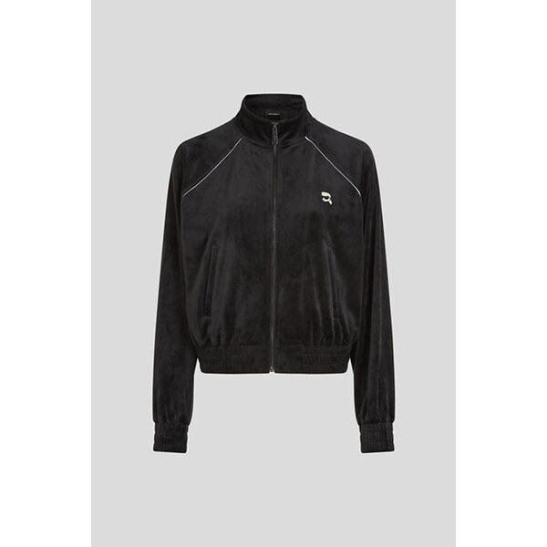 MIKINA KARL LAGERFELD IKON VELVET ZIP UP 67124927
