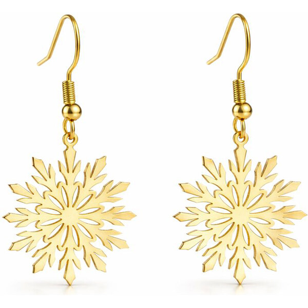 Troli Očarujúce pozlátené oceľové náušnice Snehové vločky 67126718