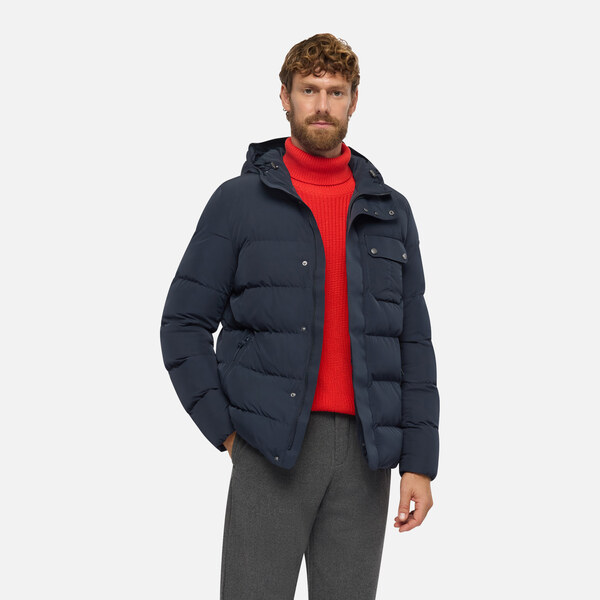 Mens Geox Pieve Navy Blue Jacket - Mens 67139191