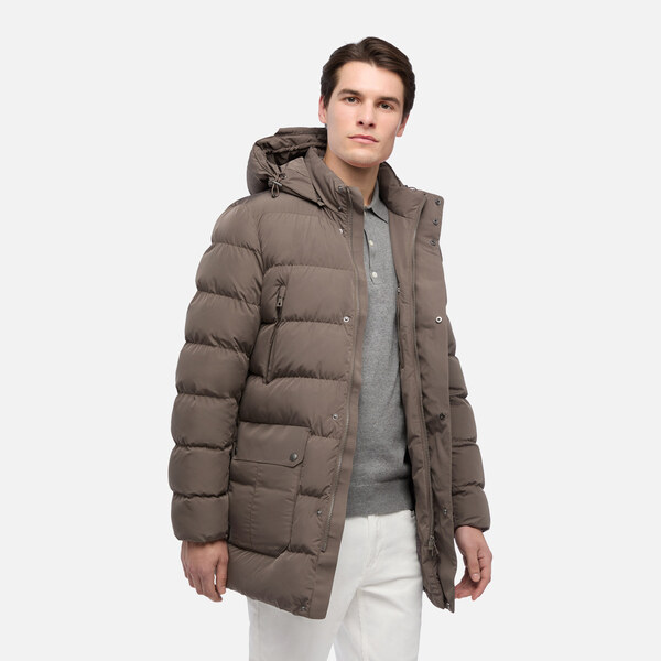 Brown Mens Parka Geox Pieve - Mens 67139189