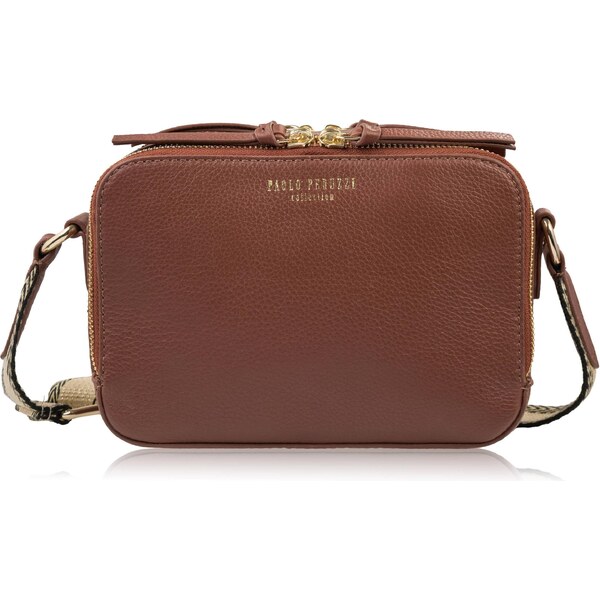 Paolo Peruzzi Dámska kožená taška cez rameno | hnedá KV-03-BR 66887817