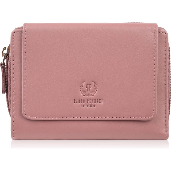 Paolo Peruzzi Dámska kožená peňaženka s RFID | ružová SL-07-PI 66964997