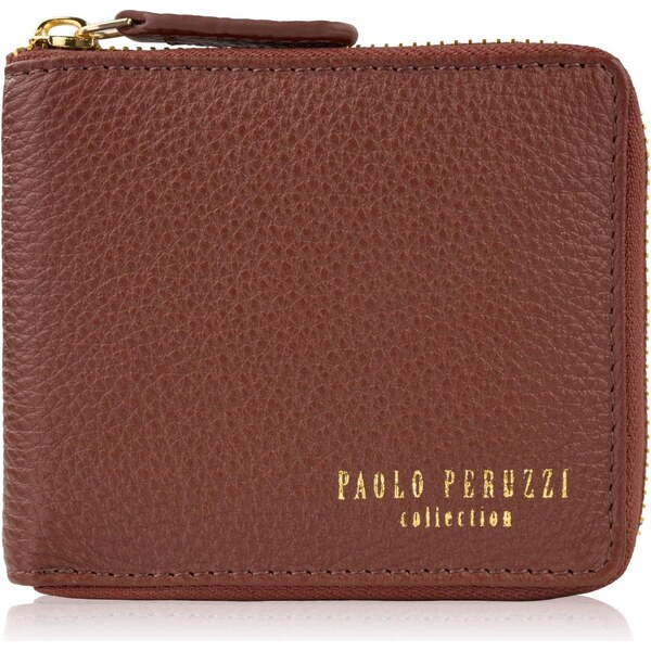 Paolo Peruzzi Malá kožená dámska peňaženka s RFID | hnedá KV-04-BR 66712366