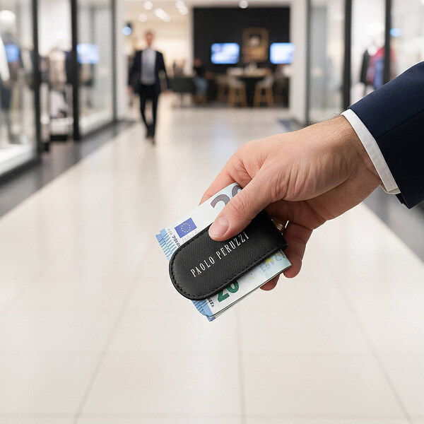 Paolo Peruzzi Elegantná kožená magnetická sponka na bankovky | čierna 66707891