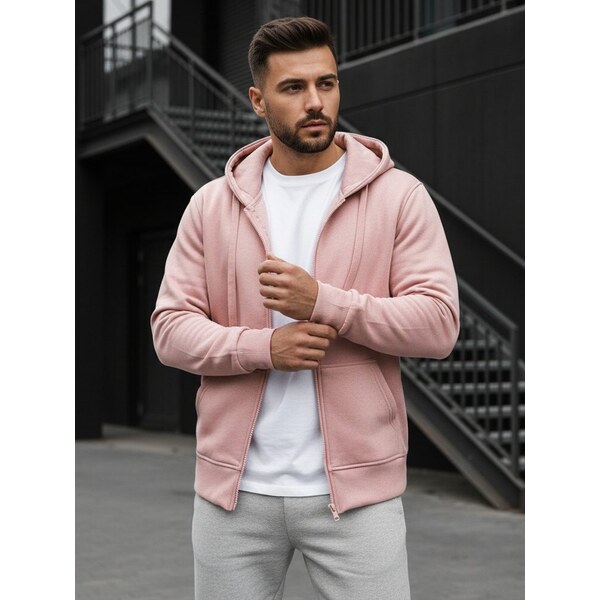 Buďchlap Ružová jednoduchá mikina s kapucňou 34776533