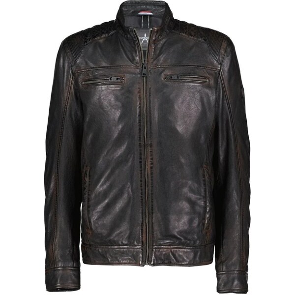 DNR Pánska kožená bunda DNR 52554 čierno-hnedá 66818638
