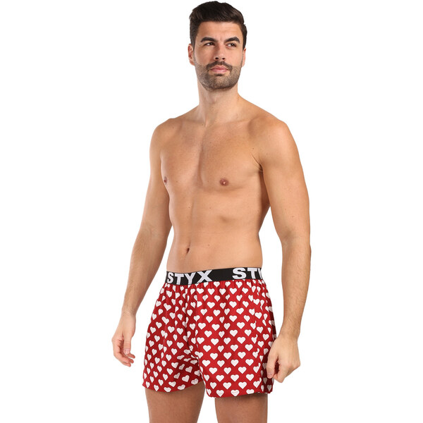 Pánske trenírky Styx art športová guma srdiečka (B1951) 67147003