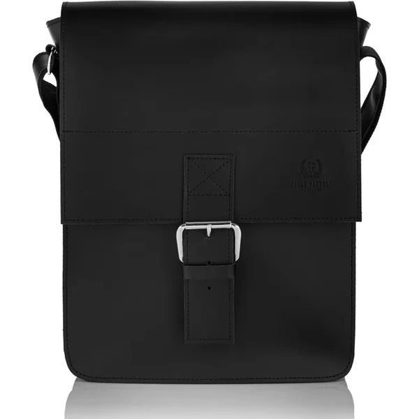 PAOLO PERUZZI Kožená pánska taška cez rameno čierna 67146873
